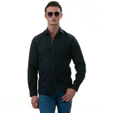 Navy Colored Luxury Men's Tailor Fit Button Up European Made Linen Shirts